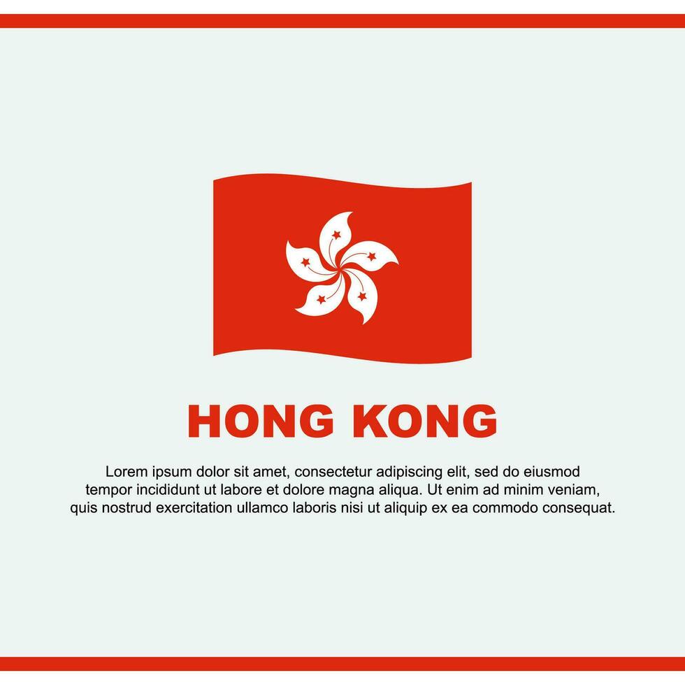 Hong kong drapeau Contexte conception modèle. Hong kong indépendance journée bannière social médias poste. Hong kong conception vecteur