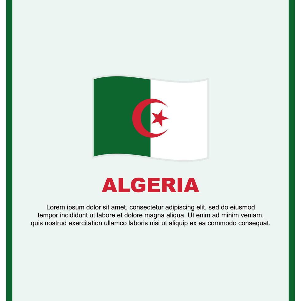 Algérie drapeau Contexte conception modèle. Algérie indépendance journée bannière social médias poste. Algérie dessin animé vecteur