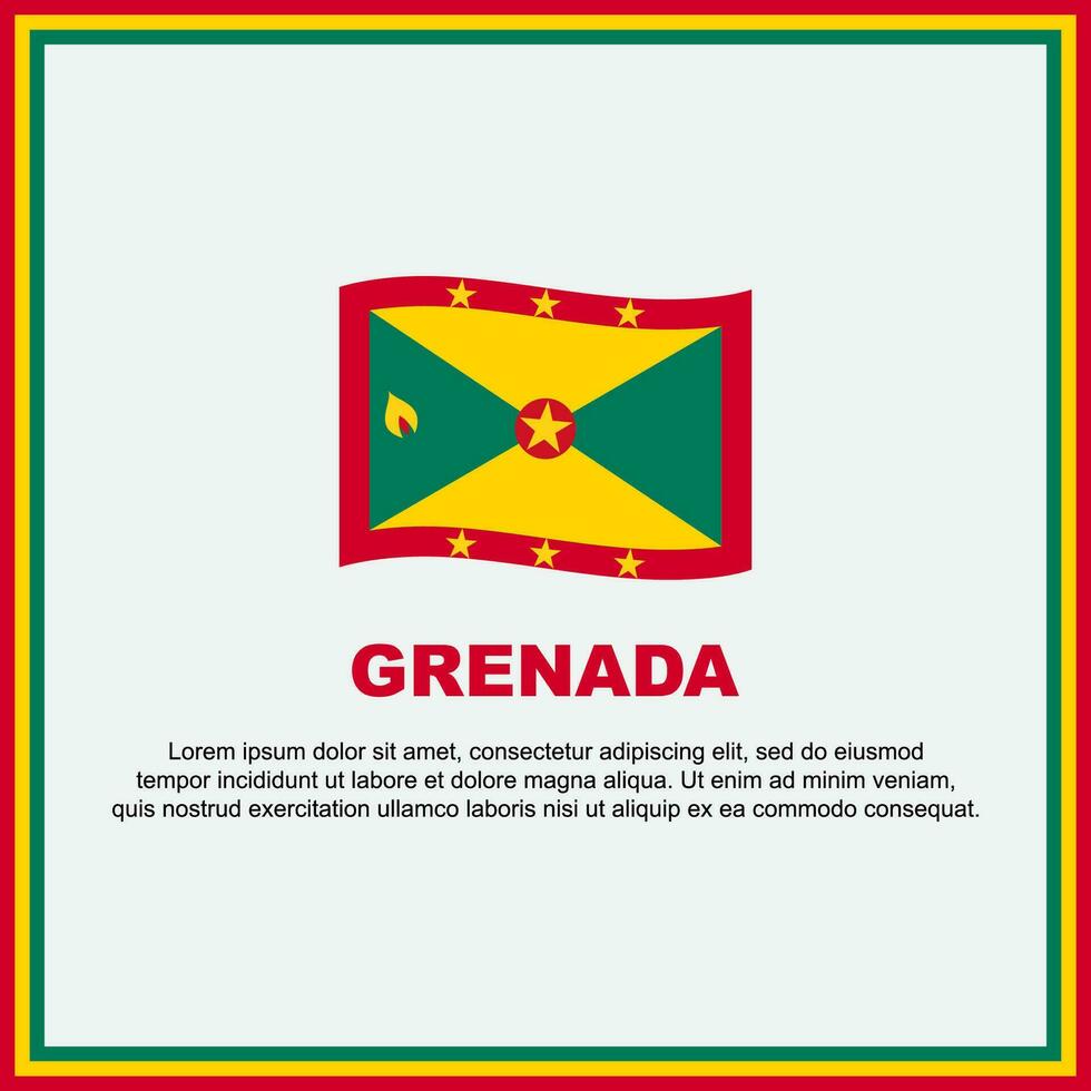 Grenade drapeau Contexte conception modèle. Grenade indépendance journée bannière social médias poste. Grenade bannière vecteur