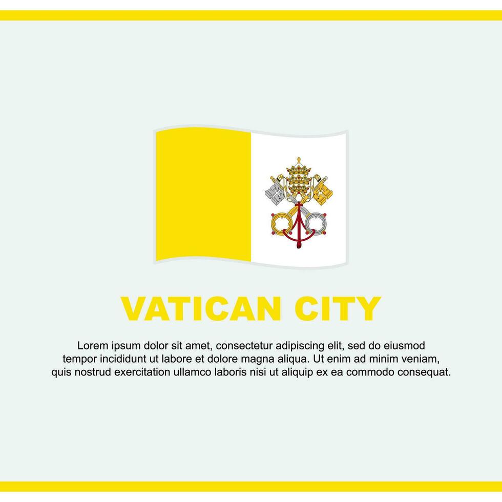 Vatican ville drapeau Contexte conception modèle. Vatican ville indépendance journée bannière social médias poste. Vatican ville conception vecteur