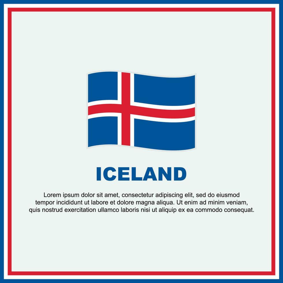 Islande drapeau Contexte conception modèle. Islande indépendance journée bannière social médias poste. Islande bannière vecteur