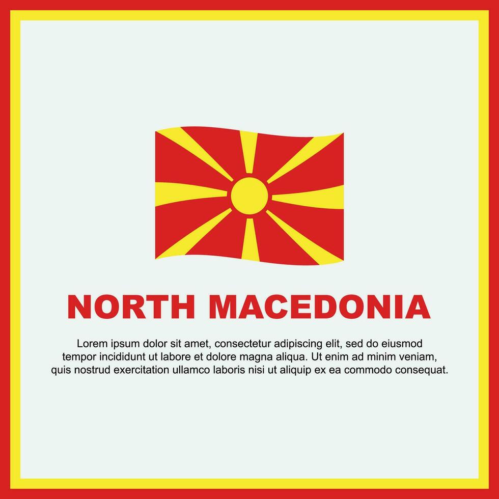 Nord macédoine drapeau Contexte conception modèle. Nord macédoine indépendance journée bannière social médias poste. Nord macédoine bannière vecteur