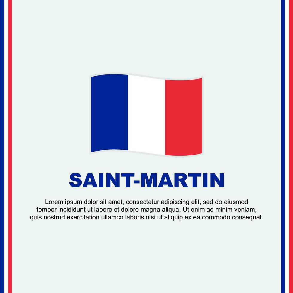 Saint Martin drapeau Contexte conception modèle. Saint Martin indépendance journée bannière social médias poste. dessin animé vecteur