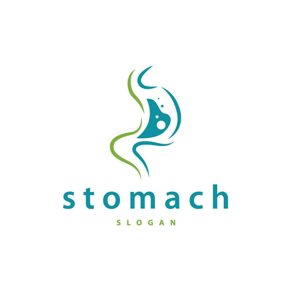 estomac logo, Facile conception pour marques avec une minimaliste concept, vecteur Humain santé modèle illustration