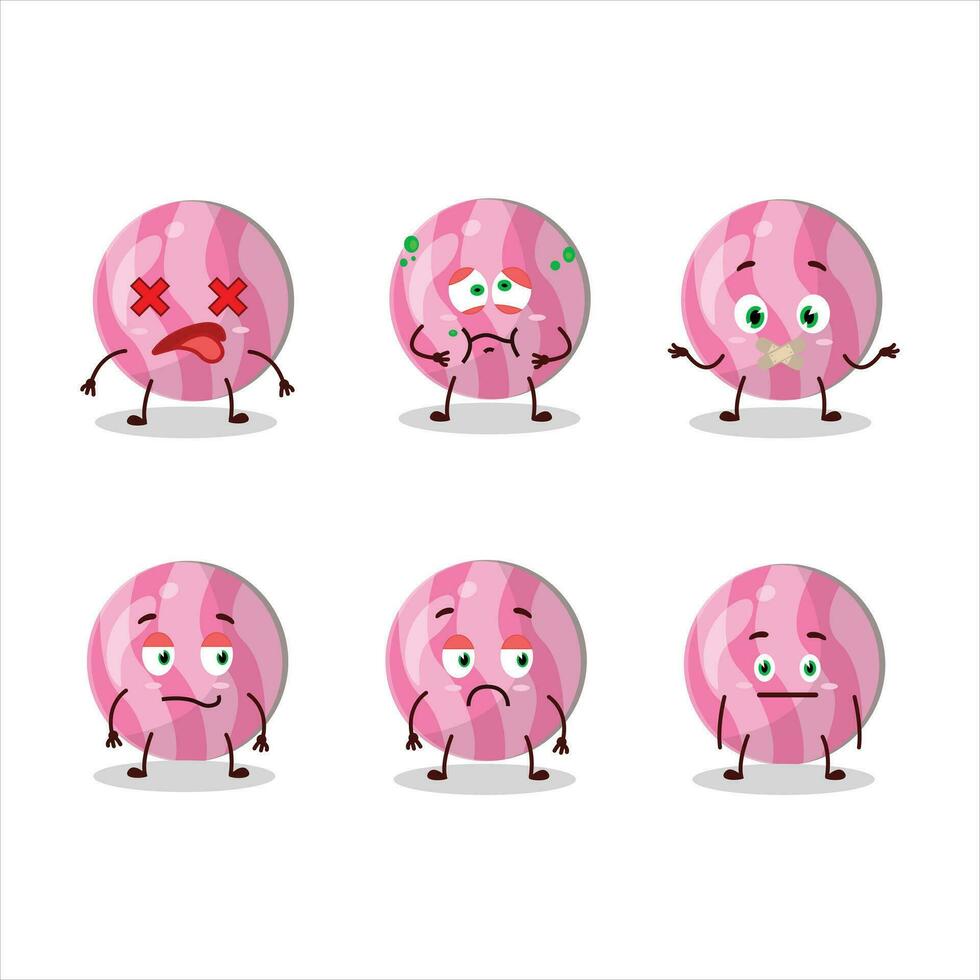 rose bonbons dessin animé personnage avec Nan expression vecteur