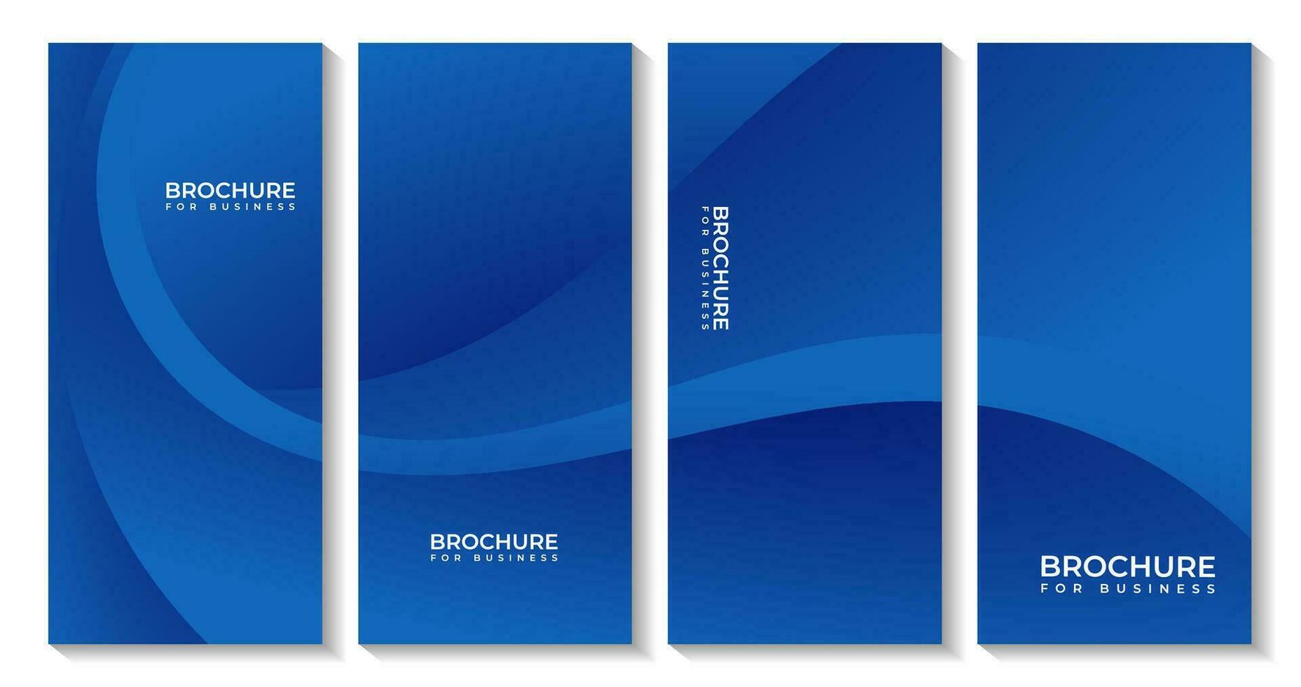 ensemble de brochures avec abstrait moderne bleu vague pente Contexte vecteur