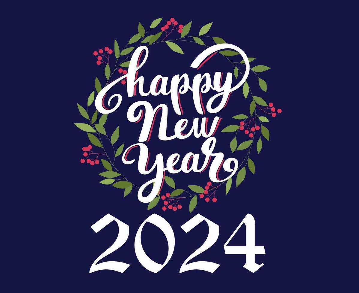 content Nouveau année 2024 vacances abstrait conception vecteur logo symbole illustration avec bleu Contexte