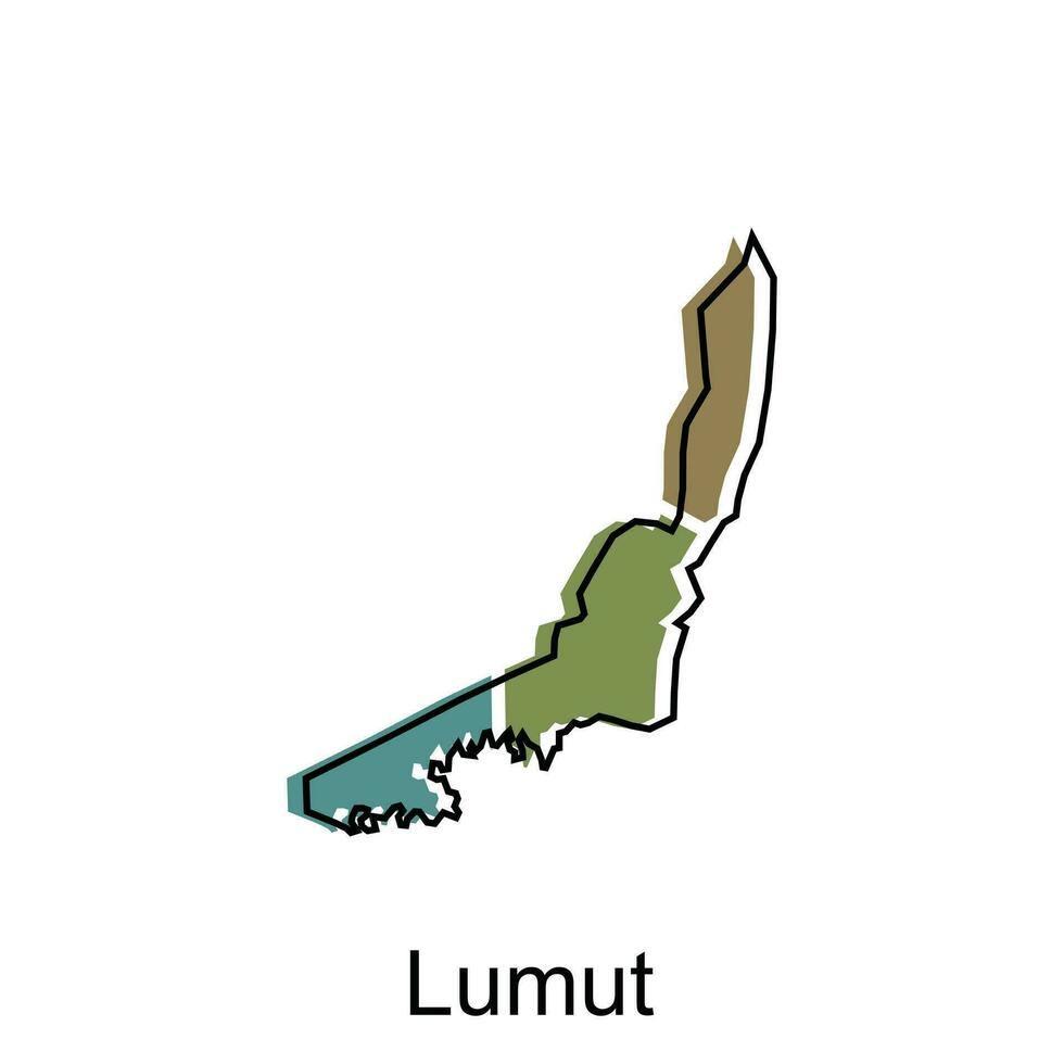 carte ville de lumut, les frontières pour votre infographie. vecteur illustration conception modèle