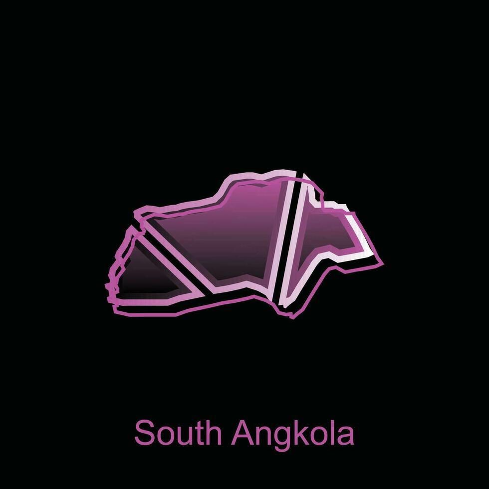 carte ville de Sud angkola logo conception, Province de Nord Sumatra, monde carte international vecteur modèle avec contour graphique esquisser style