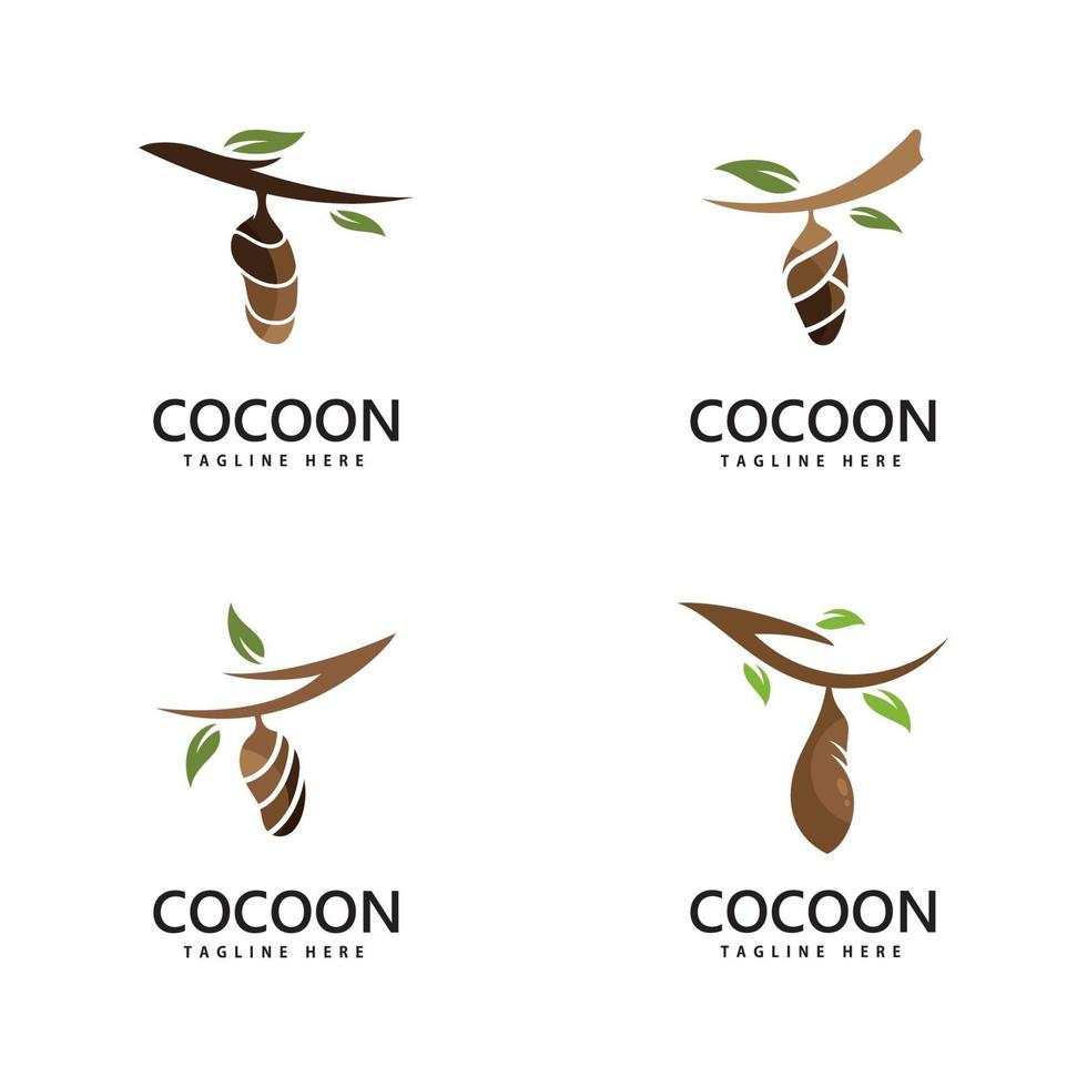 conception de modèle d'illustration d'icône de vecteur de logo de cocon