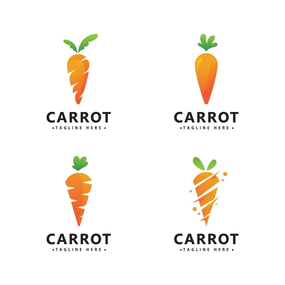 modèle de conception de vecteur icône logo carotte
