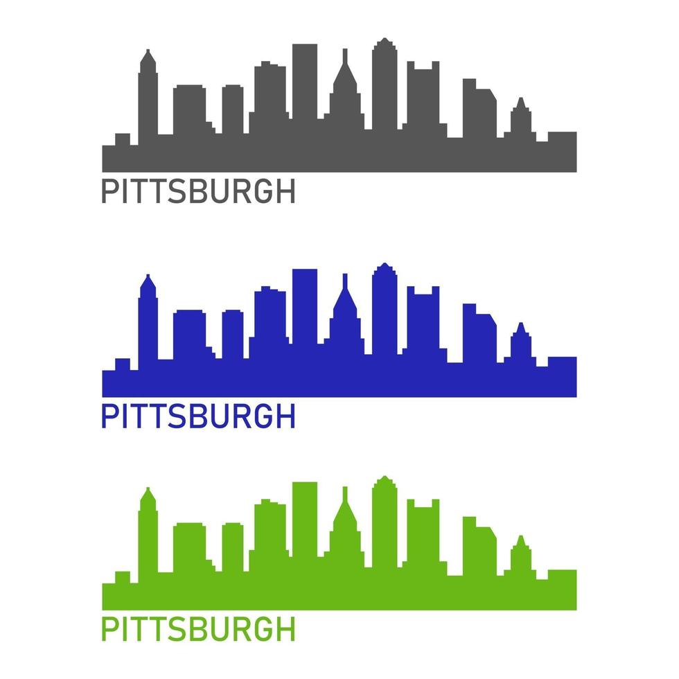 Pittsburg skyline illustré sur fond blanc vecteur