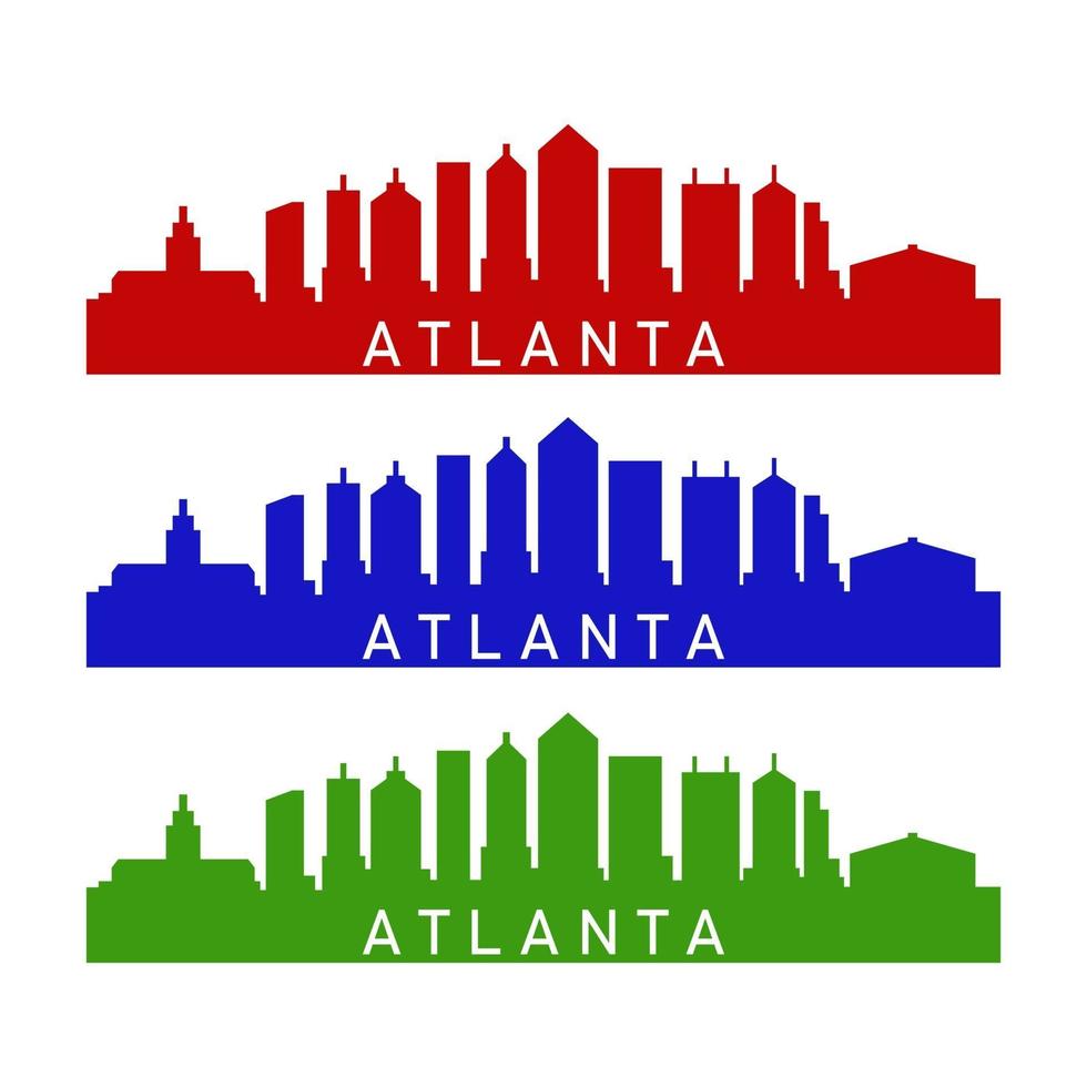 Horizon d'Atlanta illustré sur fond blanc vecteur