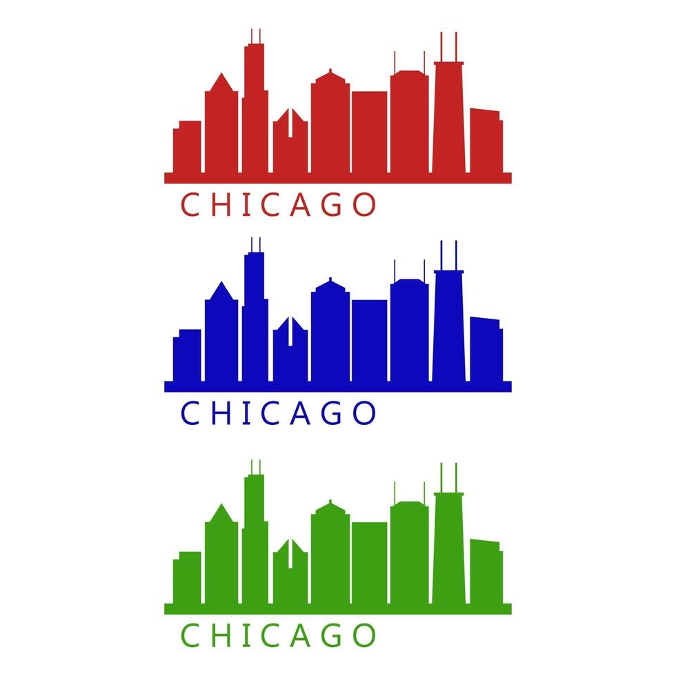 Horizon de Chicago illustré sur fond blanc vecteur