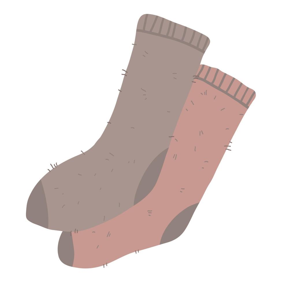 chaussettes chaudes et confortables de différentes couleurs vecteur