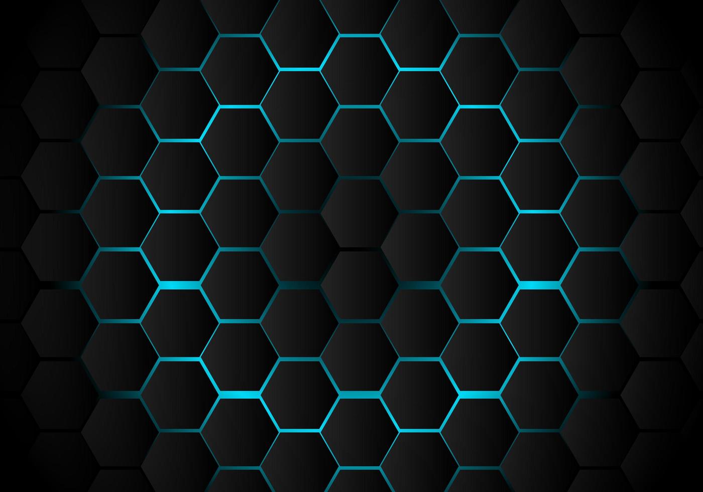 motif abstrait hexagone noir sur la technologie de fond bleu clair vecteur