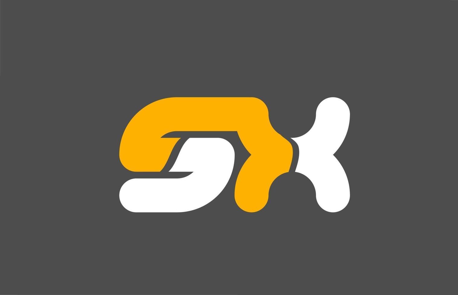 jaune blanc gris combinaison logo lettre sx sx alphabet icône du design vecteur