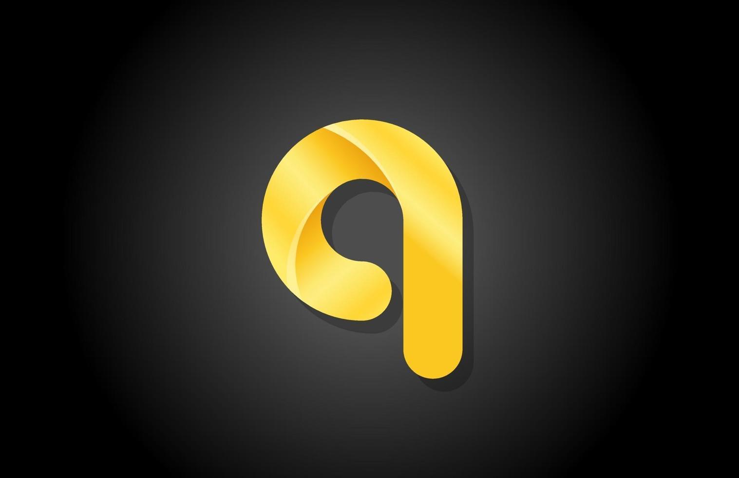 or or dégradé logo q alphabet lettre icône du design pour entreprise vecteur