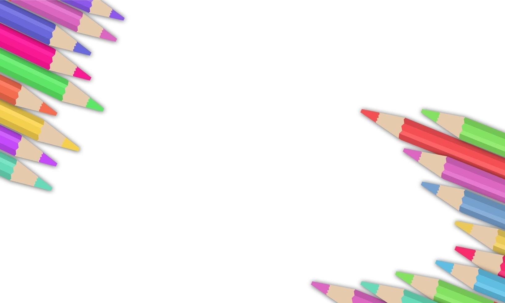 stylos avec différentes couleurs isolés dans un fond blanc vecteur