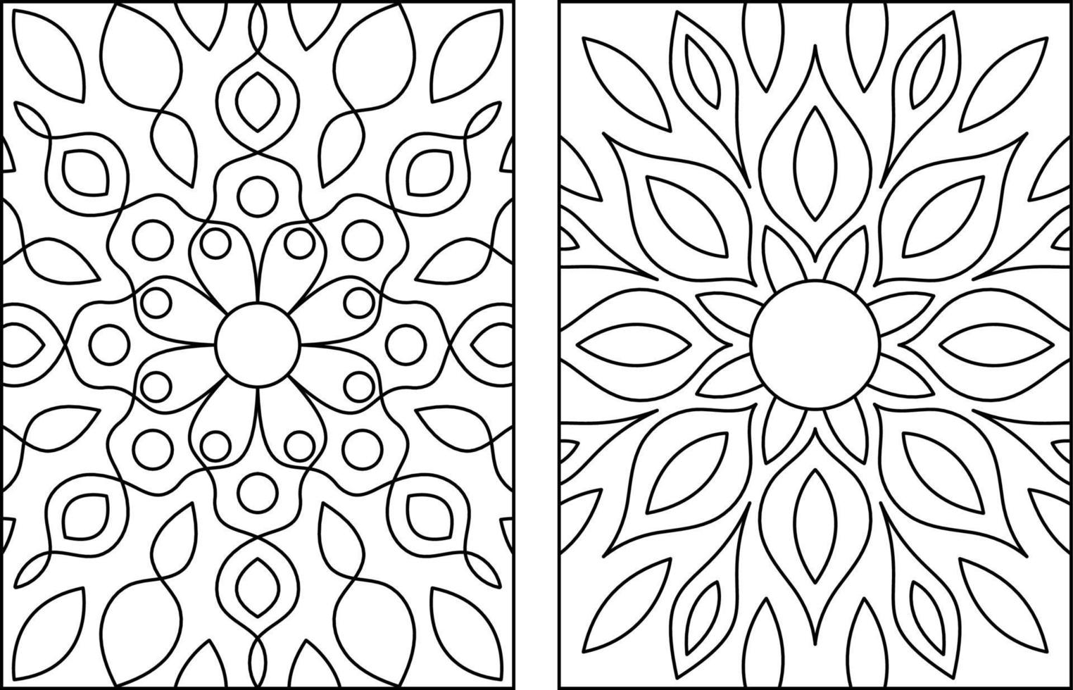 Coloriage de mandala rectangulaire pour les enfants vecteur