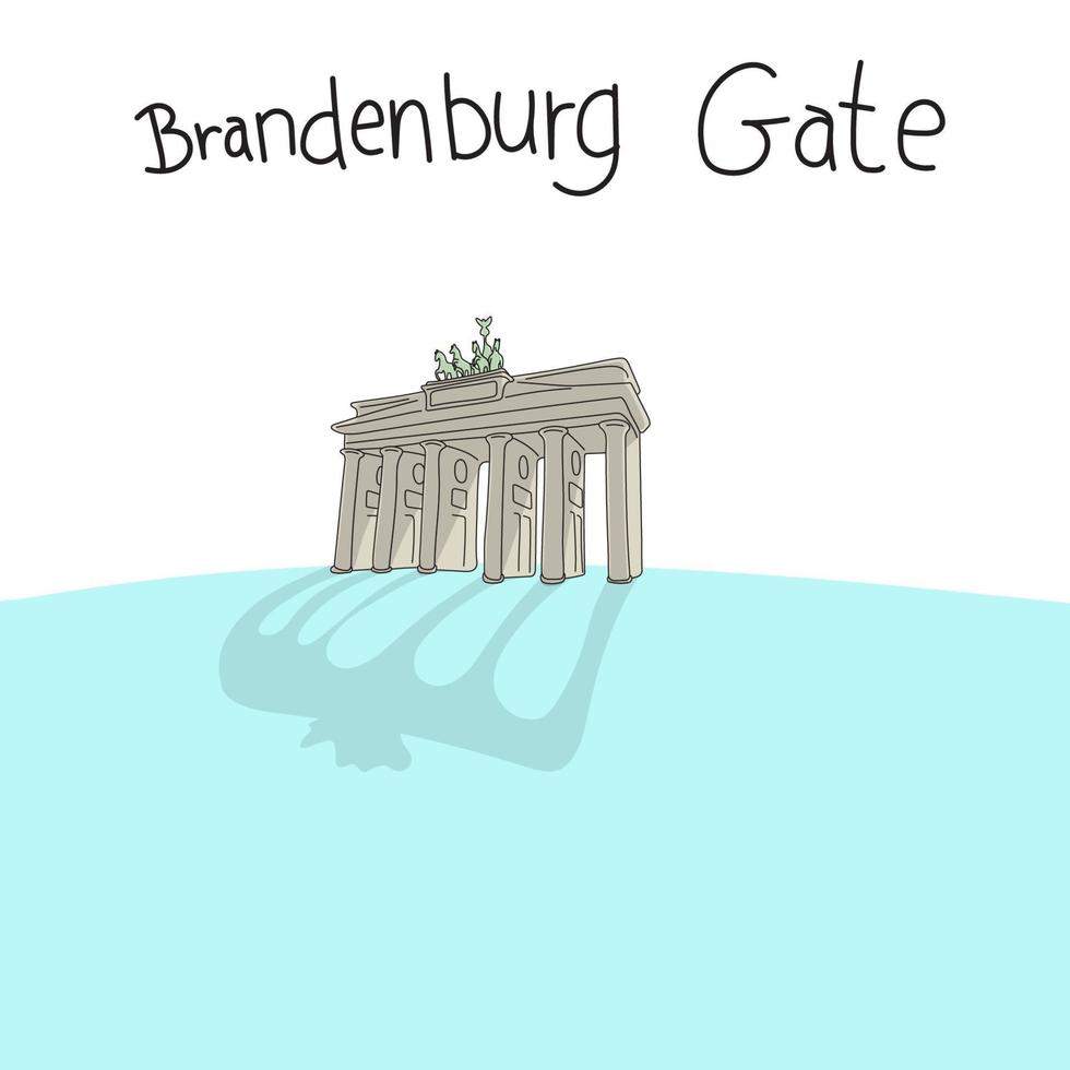 porte de brandebourg à berlin illustration vectorielle dessinés à la main vecteur