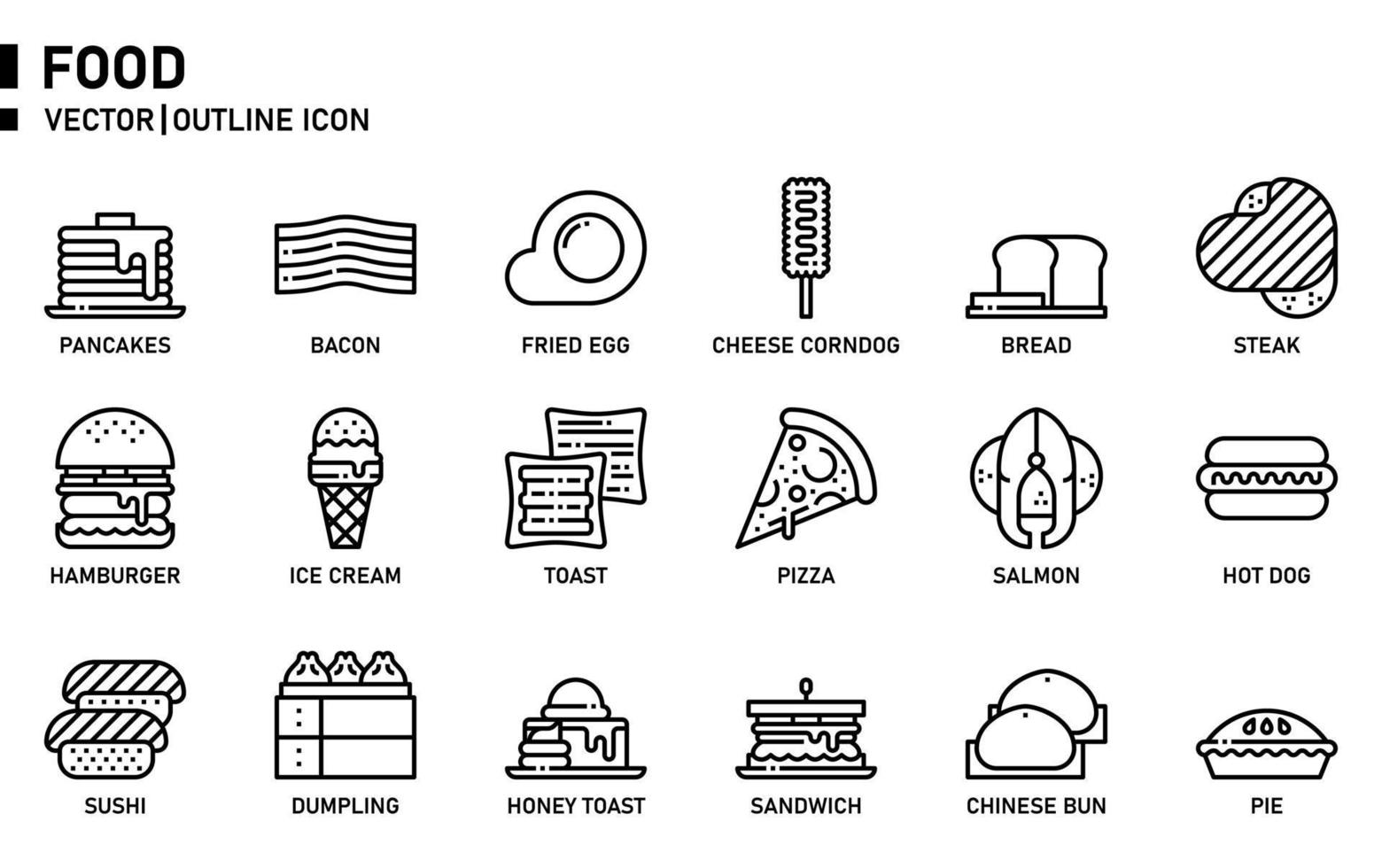 icône de contour de nourriture vecteur
