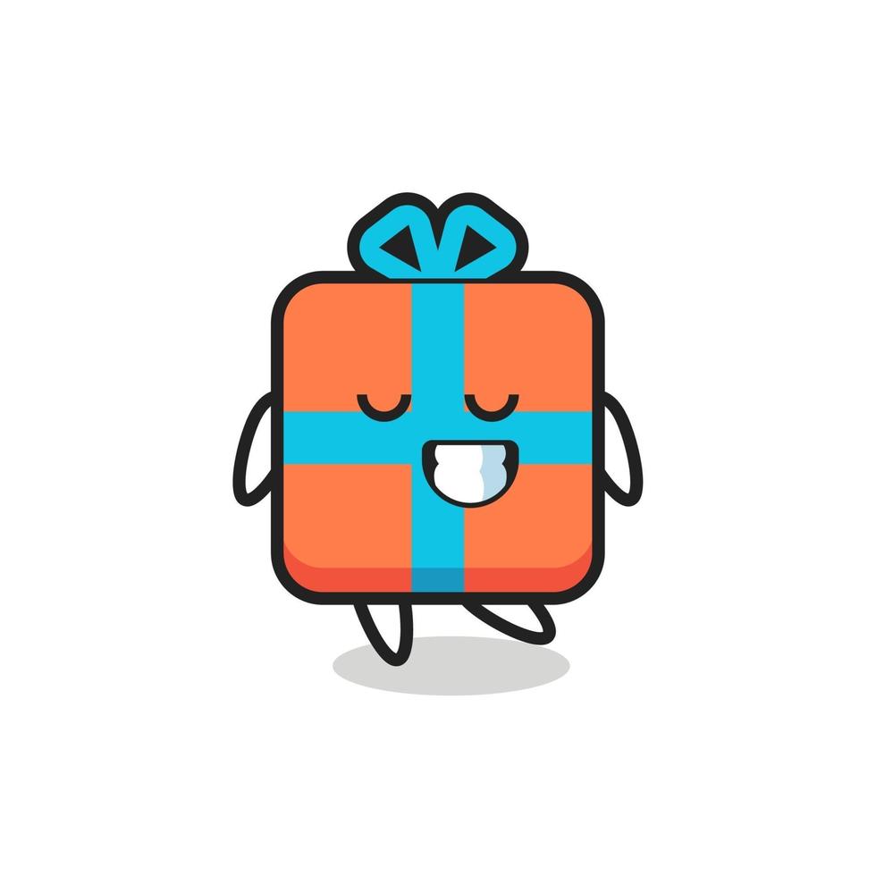 illustration de dessin animé de boîte-cadeau avec une expression timide vecteur