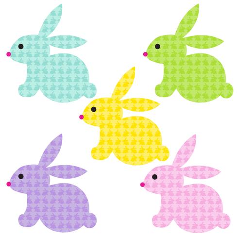 Lapins de Pâques avec motif de lapin vecteur