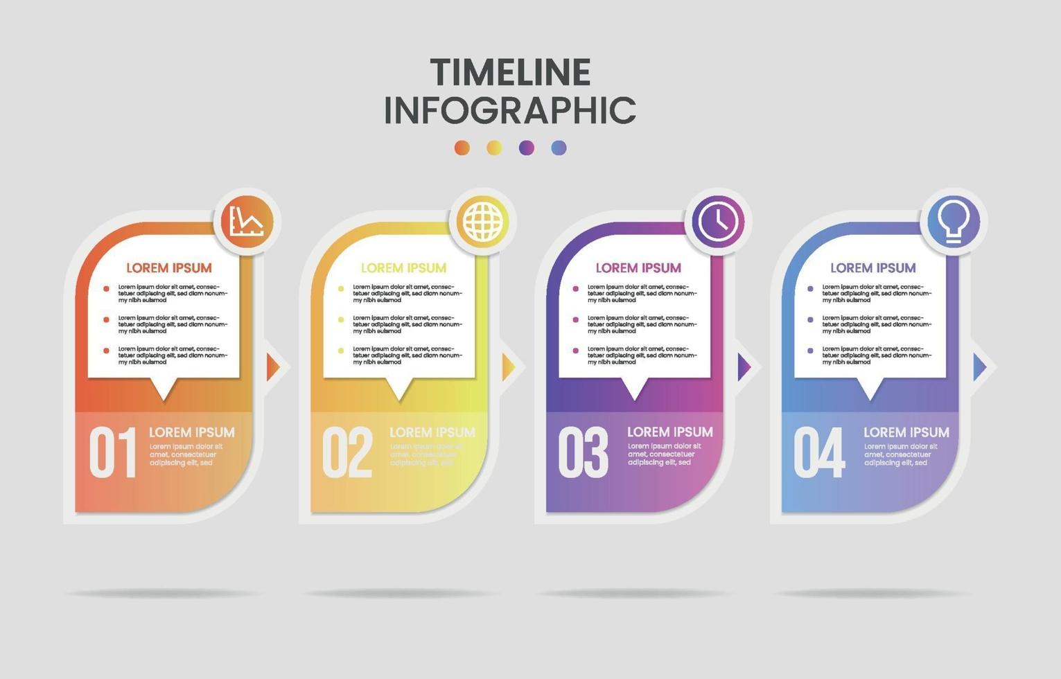 infographie de la chronologie du dégradé vecteur