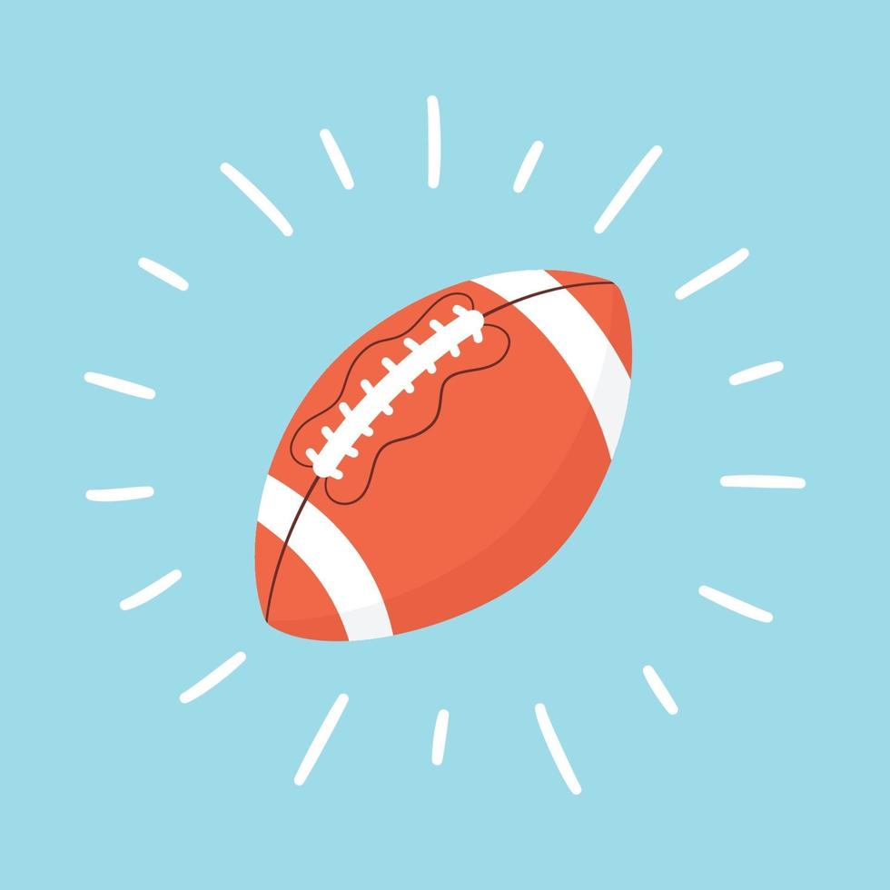 ballon de football américain brillant. ballon de rugby. carte sportive. vecteur