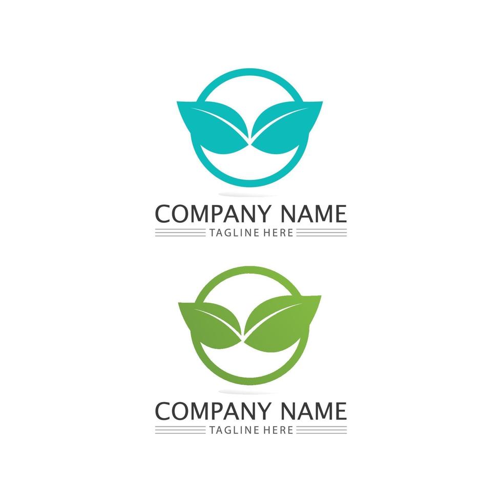 logo d'arbre de feuille et de nature pour l'écologie des plantes vertes vecteur d'affaires