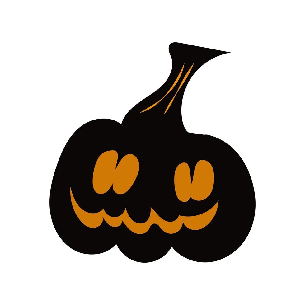 citrouille d'halloween effrayante, objet de dessin vectoriel à la main.