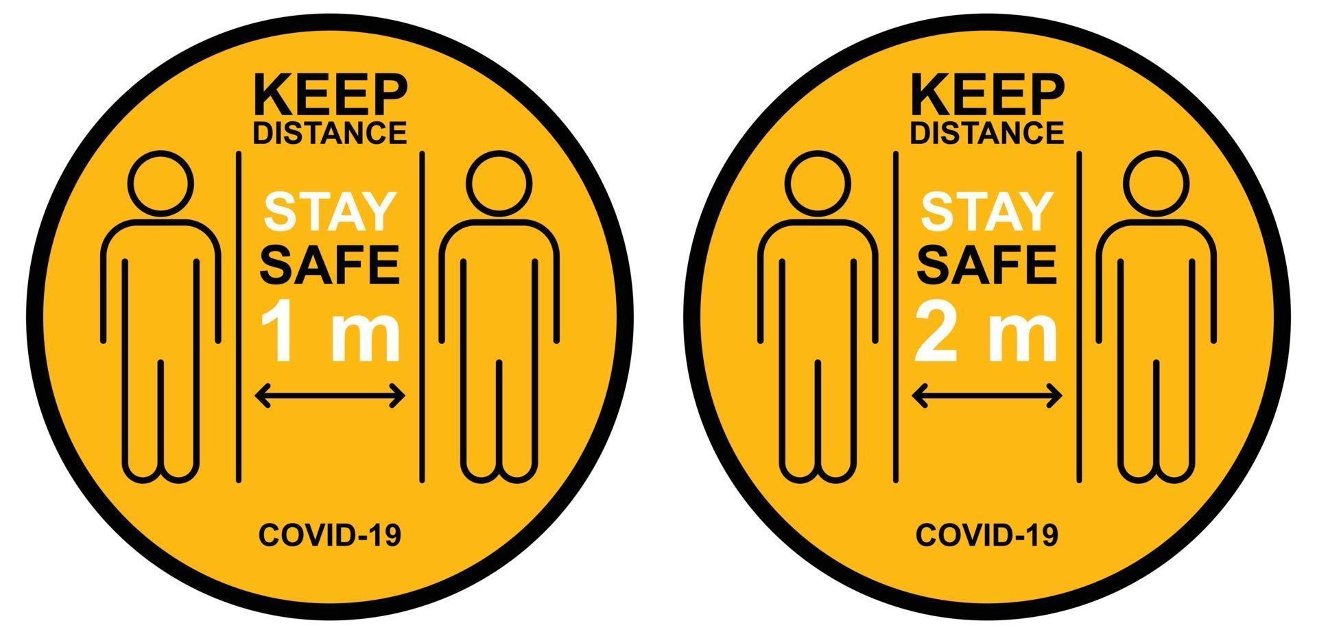 distanciation sociale. gardez le 1-2 mètre. vecteur