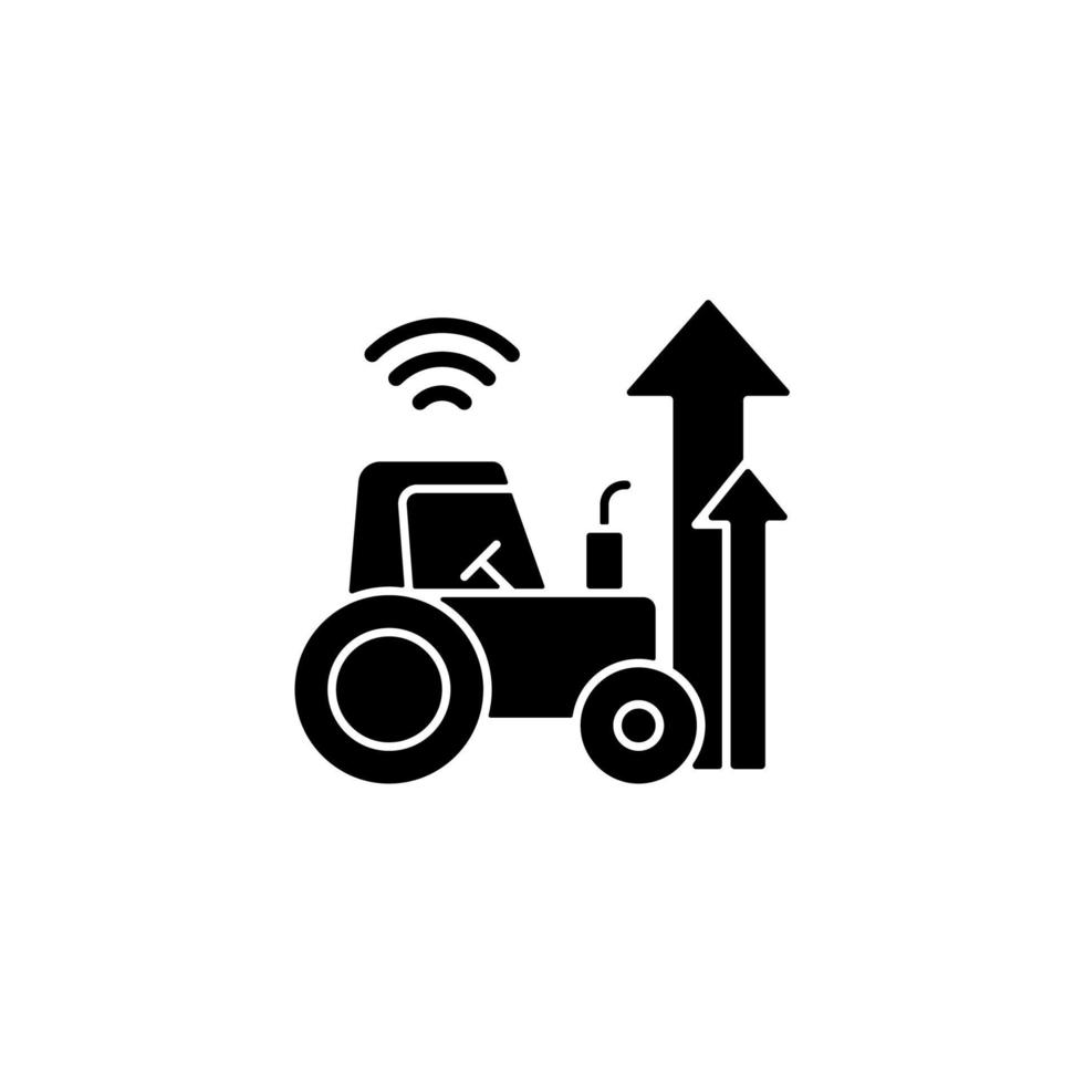 icône de glyphe noir de modernisation agricole vecteur