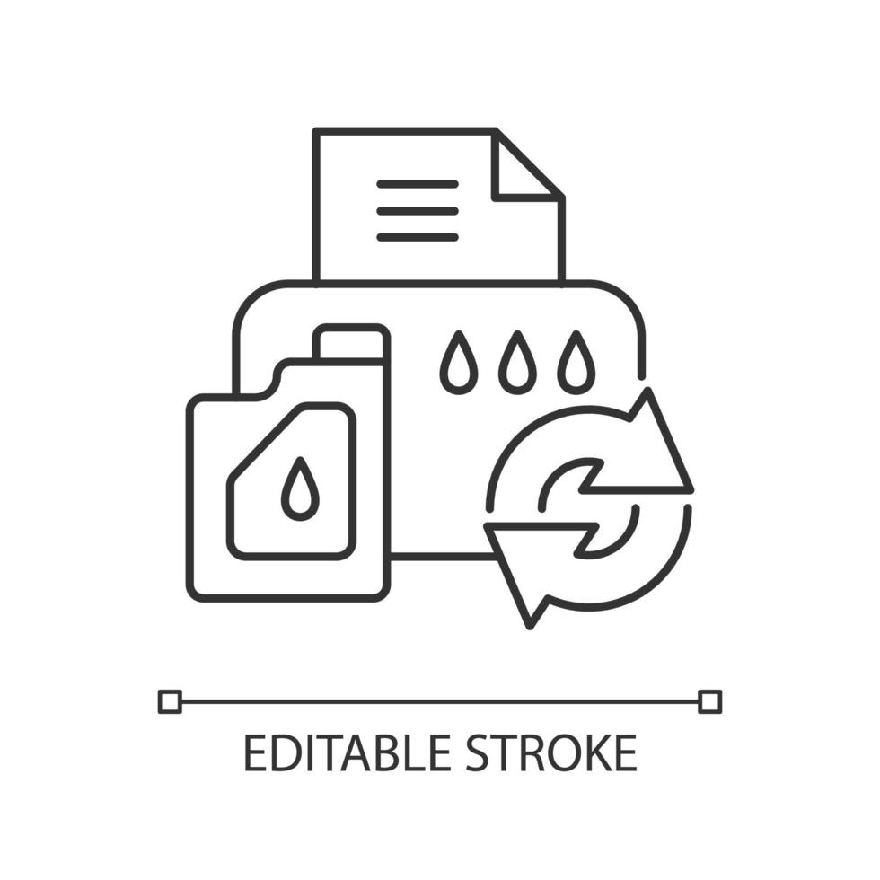 icône linéaire de recharge de cartouche d'imprimante vecteur