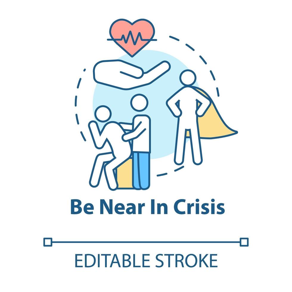 être près de l'icône de concept de crise vecteur