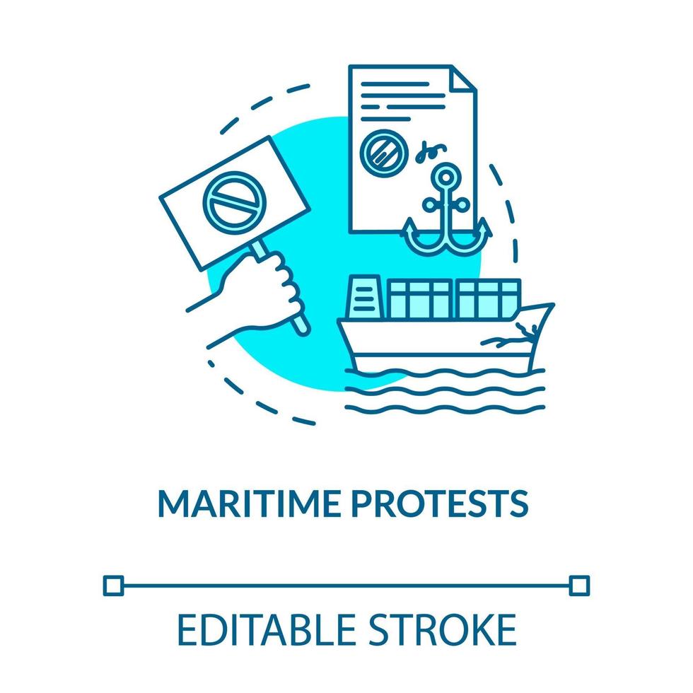 icône de concept turquoise de protestation maritime vecteur