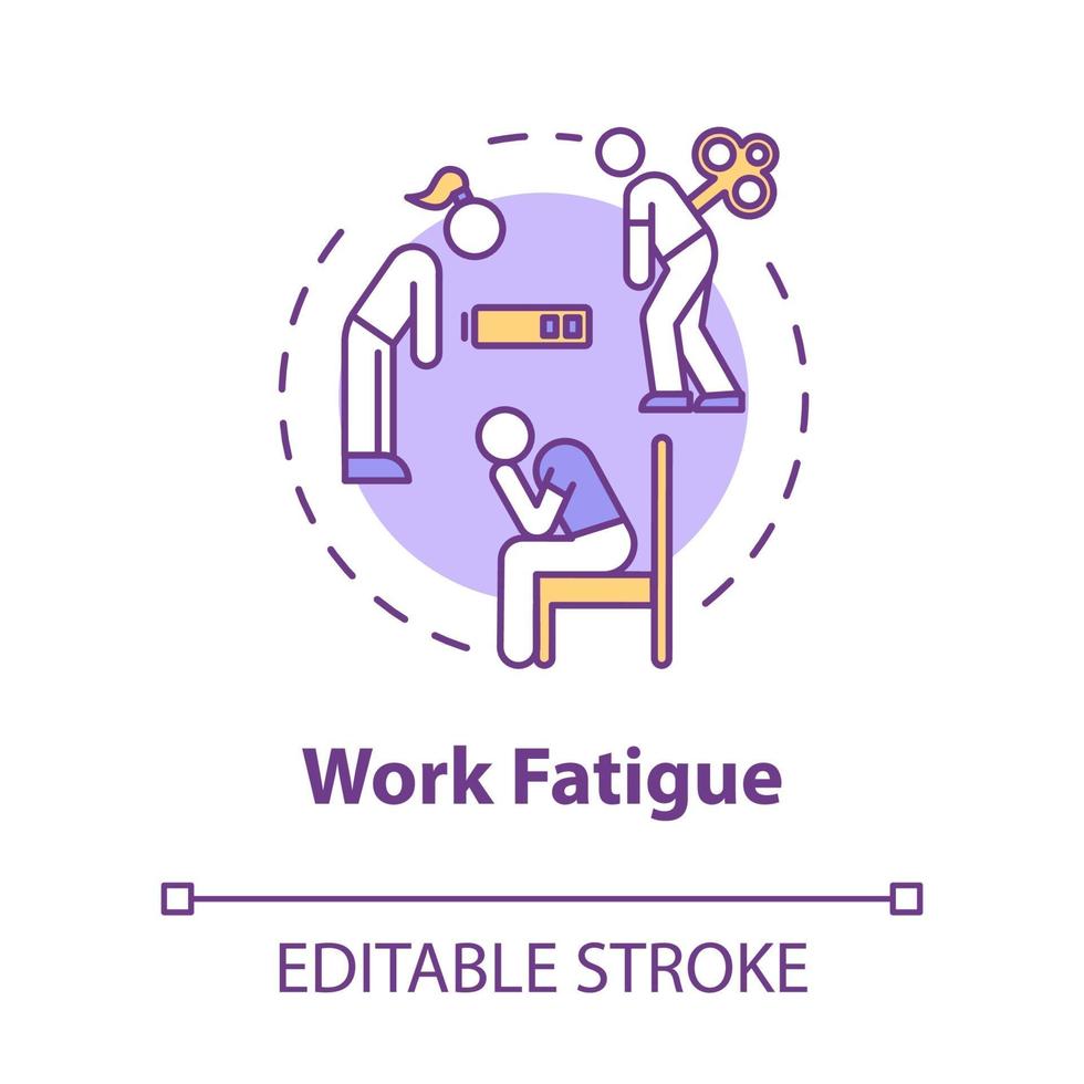 icône de concept de fatigue au travail vecteur