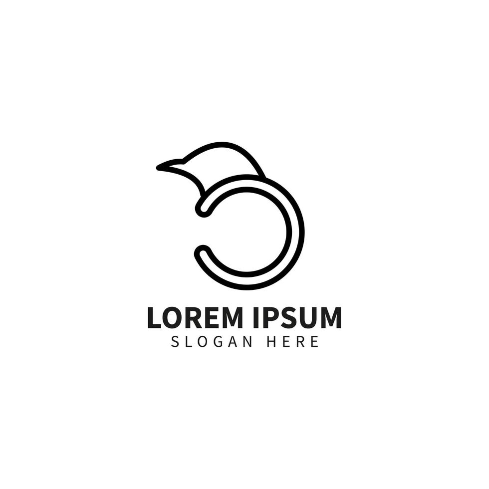 modèle de logo d'oiseau, vecteur de conception de logo animal.