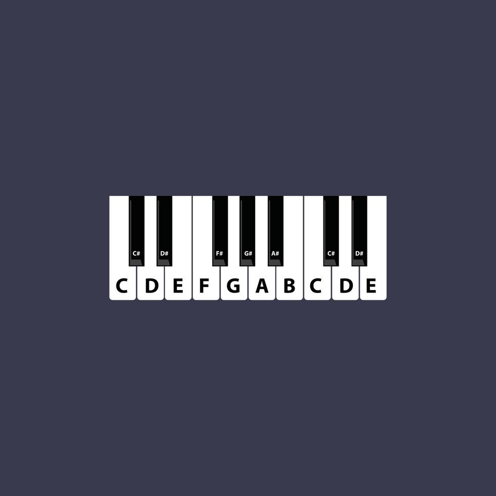 modèle de logo de piano icône du design d'illustration vectorielle vecteur