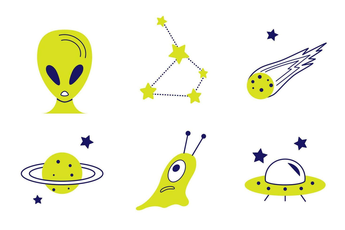 illustration conception de une plat OVNI icône, une Facile vecteur symbole de un extraterrestre bateau, extraterrestre, espace.