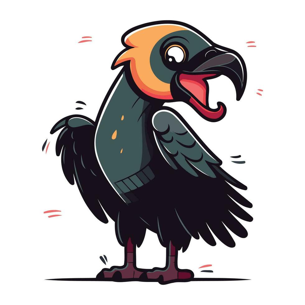 marrant corbeau vecteur illustration. dessin animé style. vecteur agrafe art.