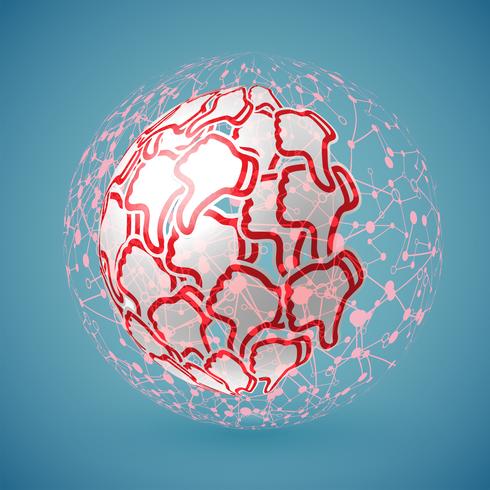 Bleu réaliste globe nuancé avec connexions, illustration vectorielle vecteur