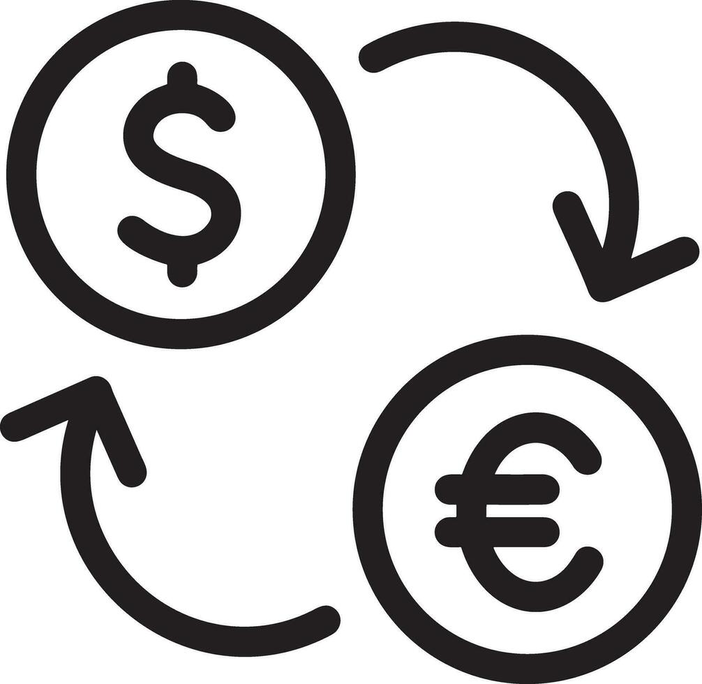 argent échange Paiement icône symbole vecteur image. illustration de le dollar devise pièce de monnaie graphique conception image