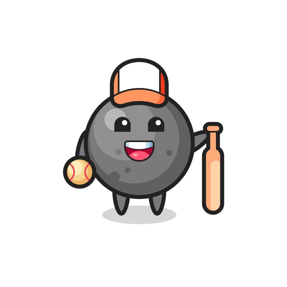 personnage de dessin animé de boulet de canon en tant que joueur de baseball vecteur