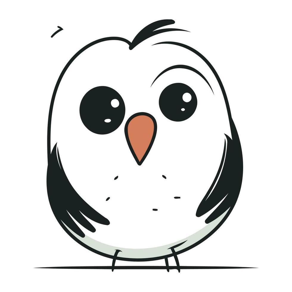 mignonne dessin animé hibou sur blanc Contexte. vecteur illustration. eps