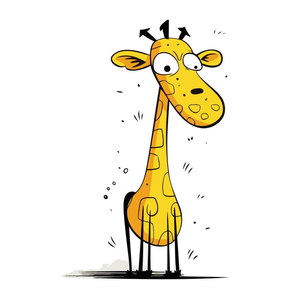 dessin animé girafe. vecteur illustration isolé sur une blanc Contexte.