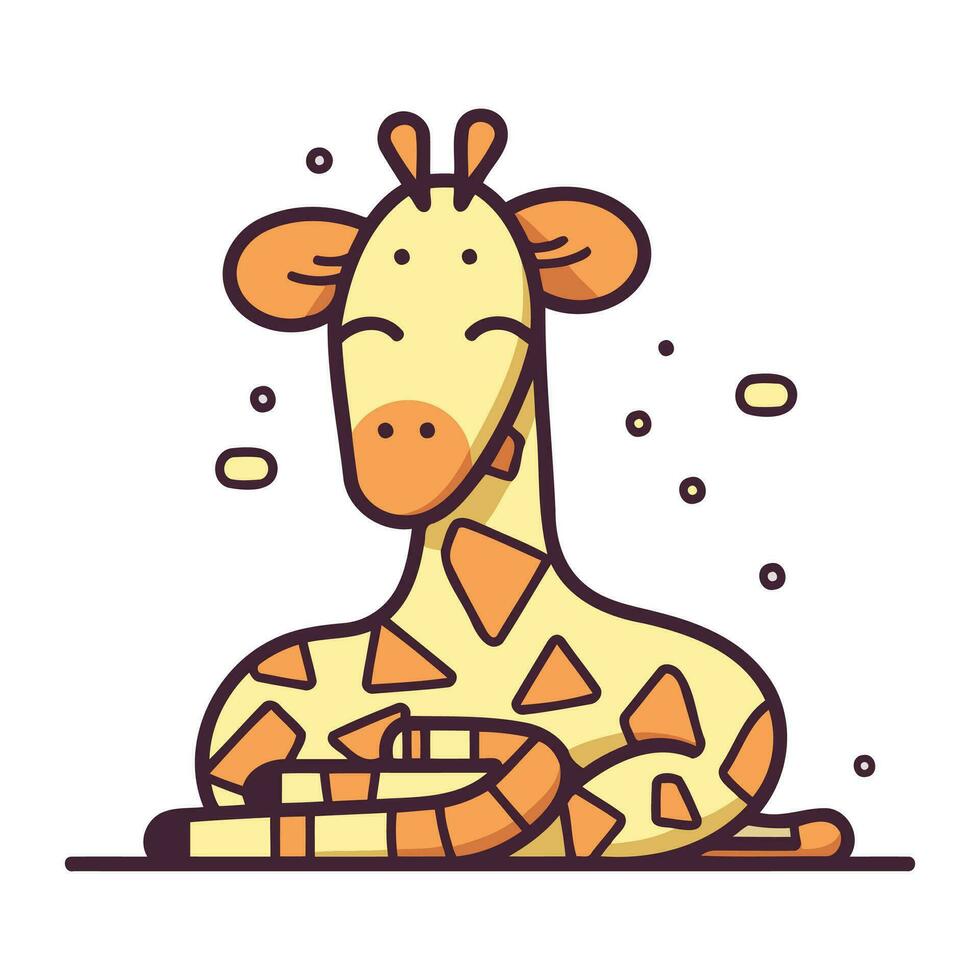 mignonne girafe. vecteur illustration dans plat style. isolé sur blanc Contexte.