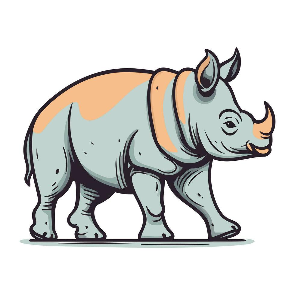 rhinocéros. vecteur illustration de une rhinocéros.