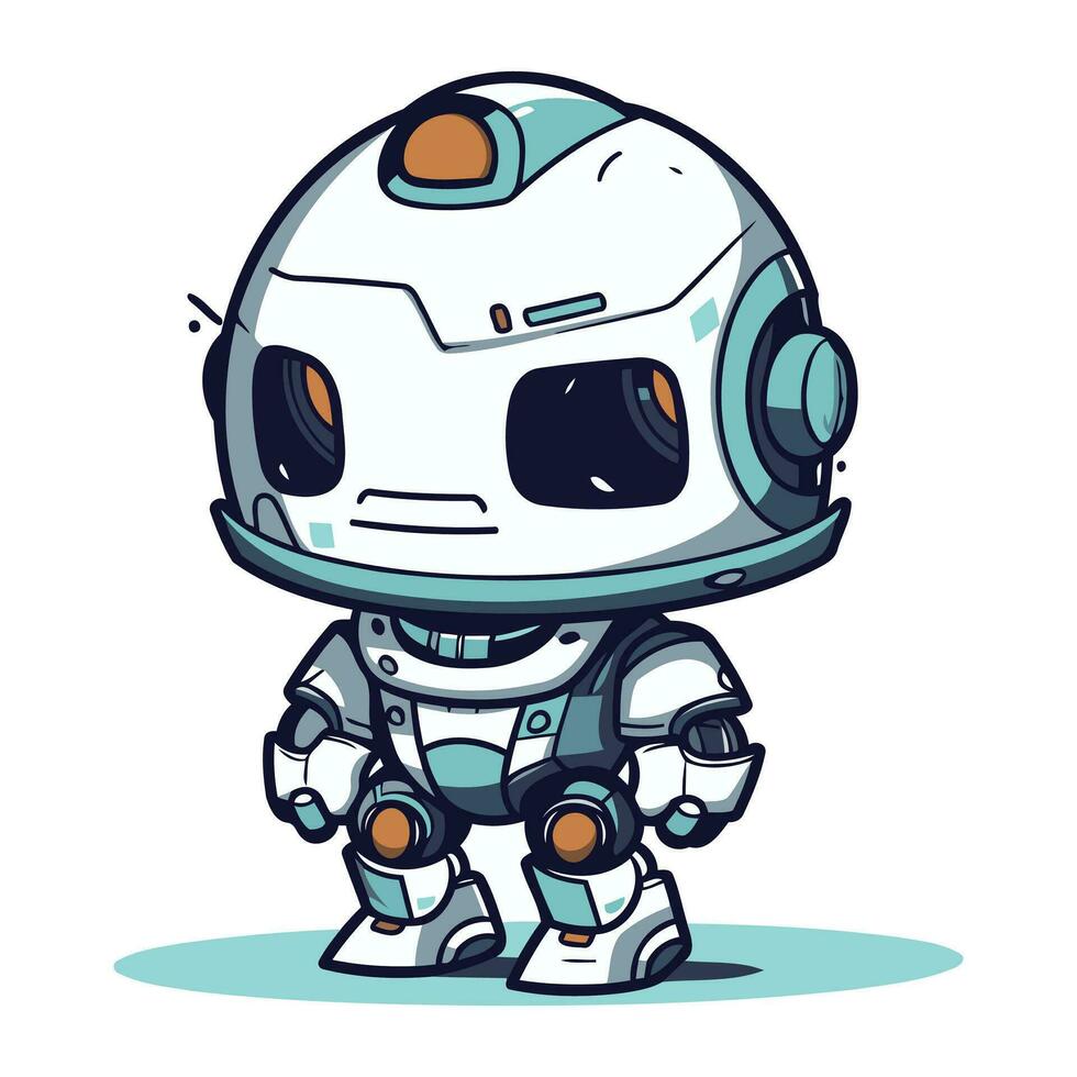 astronaute dans espace costume. mignonne dessin animé vecteur illustration.